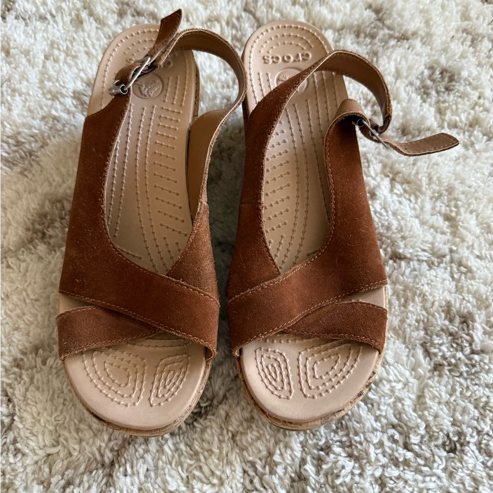 Crocs Brown Suede Women's Sandals